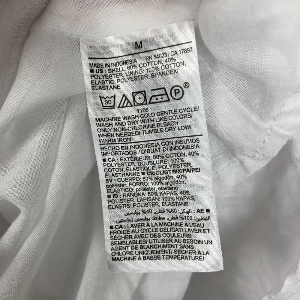 Old Navy Dress Womens Medium White Flutter Sleeve Fit Flare Smocked Mini Short - Picture 5 of 7